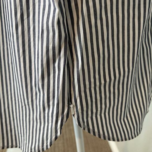 Talbots plus petites NWT black striped poplin 3/4 sleeve tunic top size 1XP - Picture 4 of 10